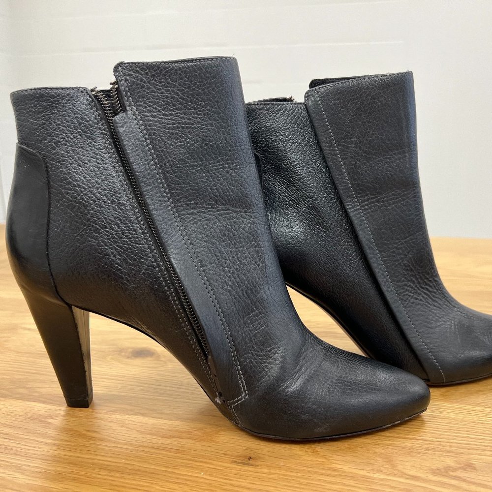 Derek Lam 10 Crosby Black Leather Heel Booties